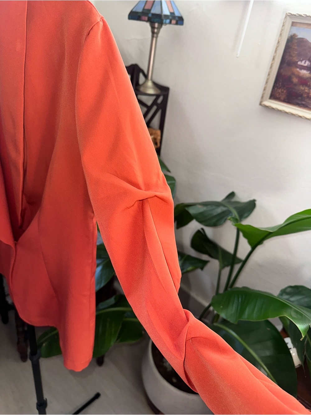 Glamaker Women's Orange Shawl Collar Blazer - Picture 6 of 9